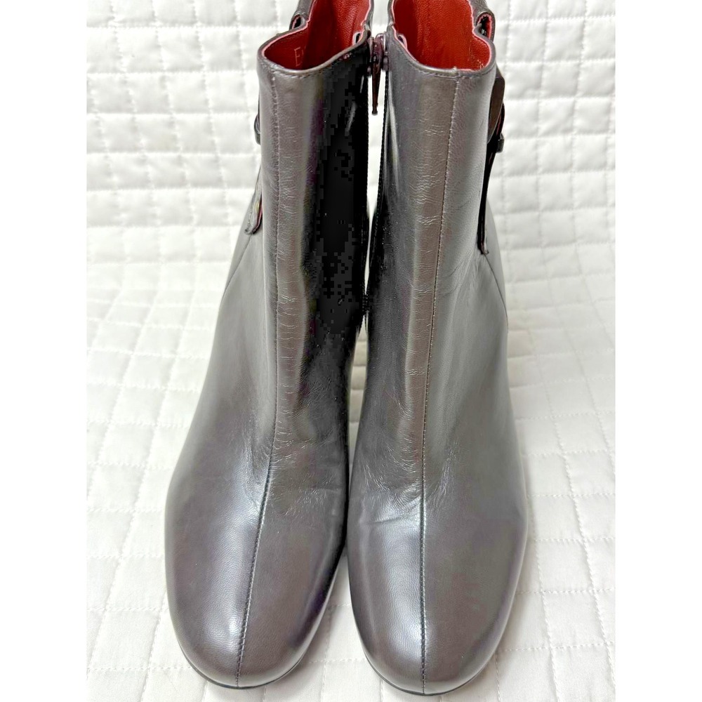 Enzo Angiolini Women's Leather Ankle Boots‎ Size 8M Brown Leather Zip Buckle - Picture 4 of 10